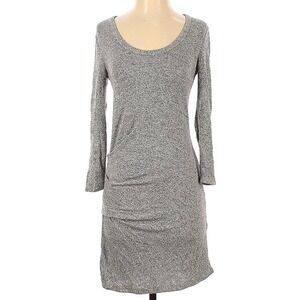 Abercrombie & Fitch Gray Sweater Dress Ruched Side Size M‎ Soft 3/4 Sleeve